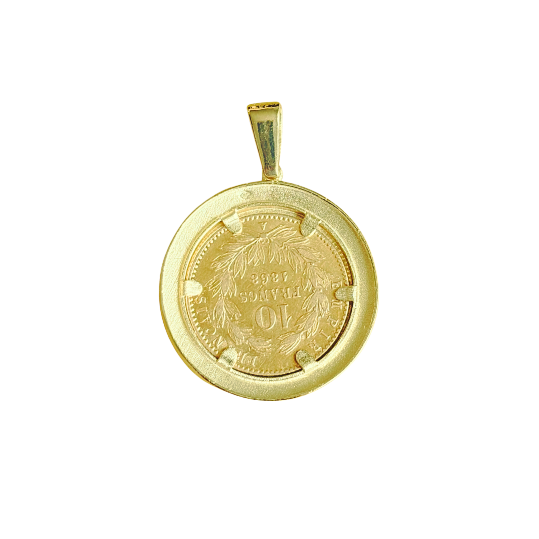 Pendentif Pièce - Or Jaune 750 & Pièce 10 Francs Napoléon