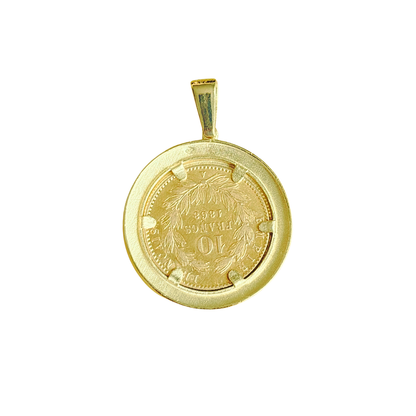 Pendentif Pièce - Or Jaune 750 & Pièce 10 Francs Napoléon