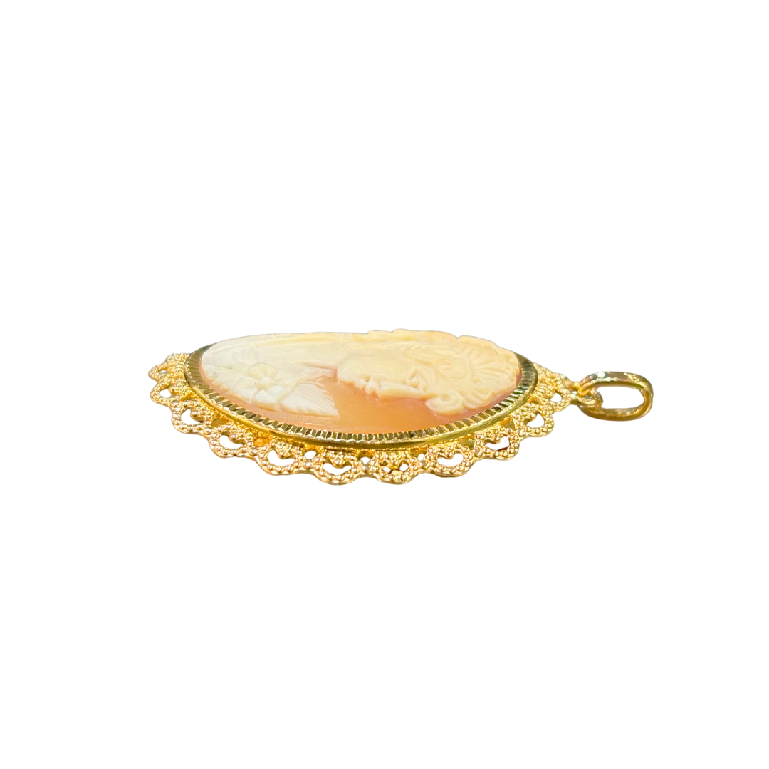 Pendentif Camée Vintage - Or Jaune 750 & Camée
