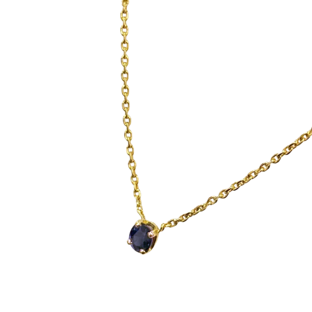 Collier Solitaire - Or Jaune 750 & Saphir