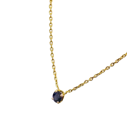 Collier Solitaire - Or Jaune 750 & Saphir