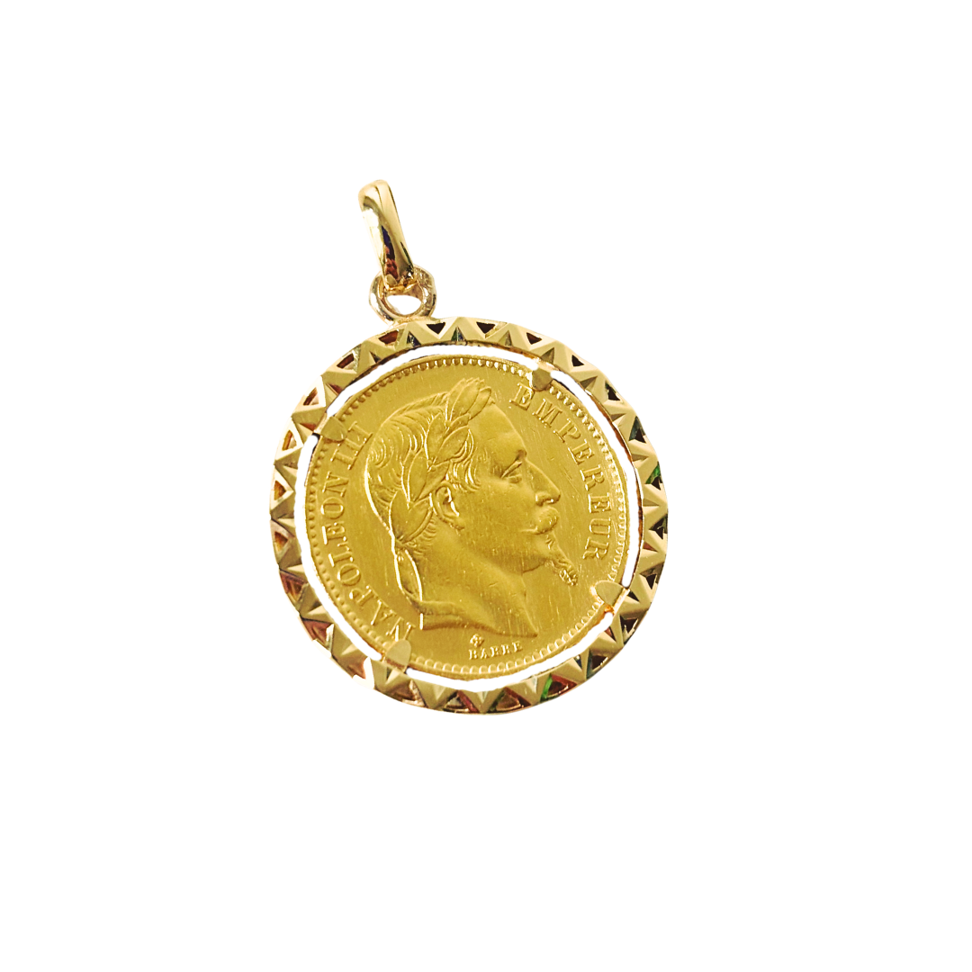 Pendentif Pièce - Or Jaune 750 & Pièce 20 Francs Napoléon