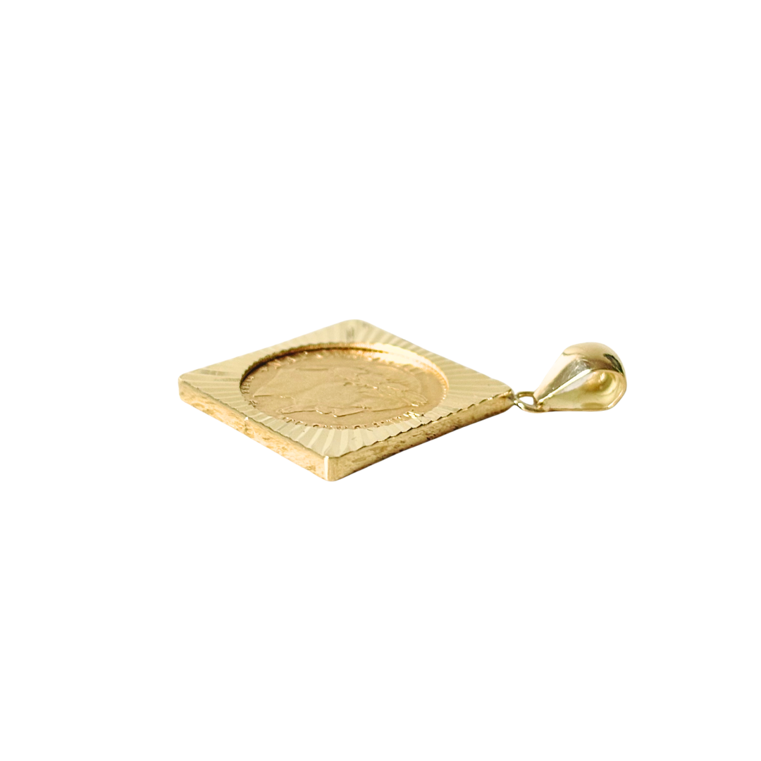 Pendentif Pièce - Or Jaune 750 & Pièce 10 Francs Napoléon