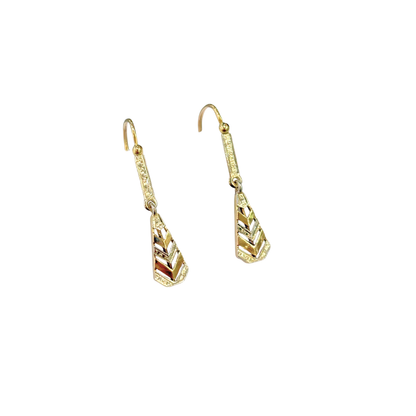 Boucles d'oreilles Vintage - Or Jaune/Blanc 750