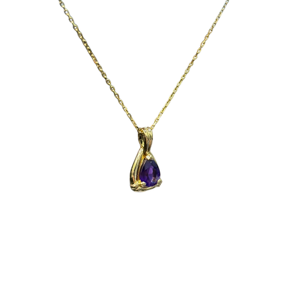 Collier Vintage - Or Jaune 750 & Améthyste