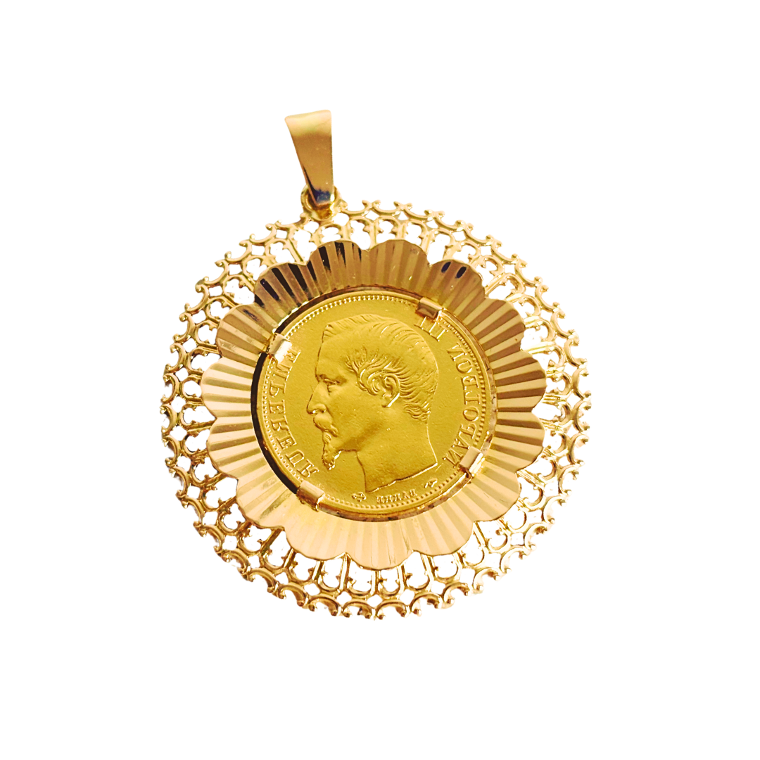 Pendentif Pièce - Or Jaune 750 & Pièce 20 Francs Napoléon