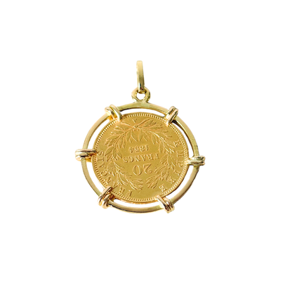 Pendentif Pièce - Or Jaune 750 & Pièce 20 Francs Napoléon