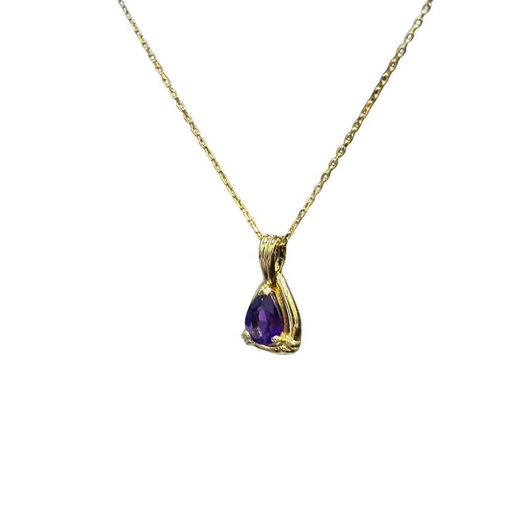 Collier Vintage - Or Jaune 750 & Améthyste