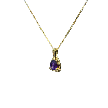 Collier Vintage - Or Jaune 750 & Améthyste