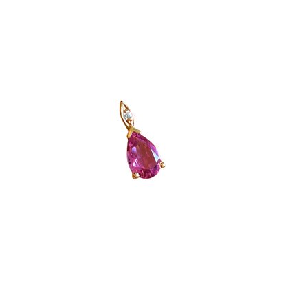 Pendentif Poire - Or Jaune Tourmaline & Diamant
