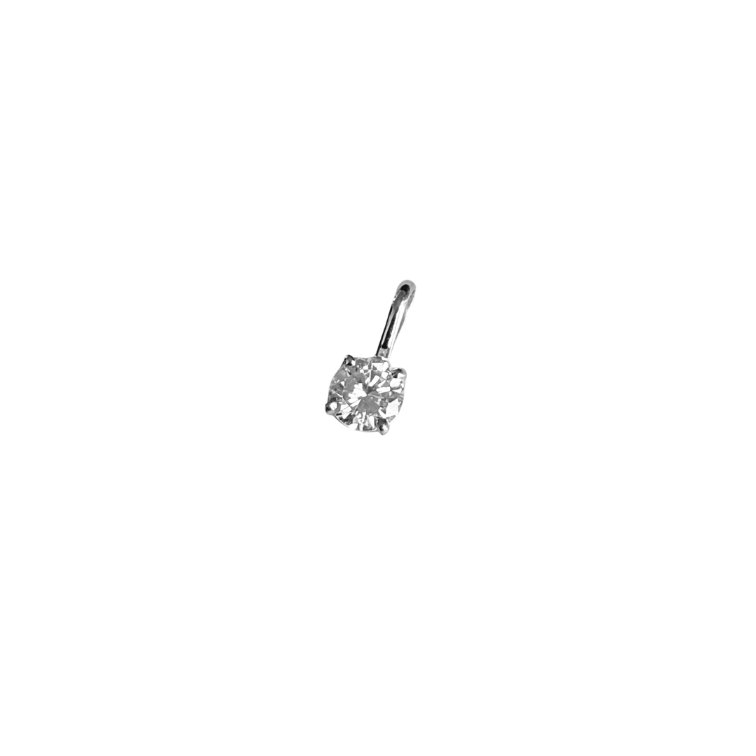 Pendentif Solitaire - Or Blanc 750 & Diamant