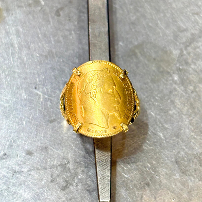 Bague Pièce - Or Jaune 750 & Pièce Or 10 Francs Napoléon