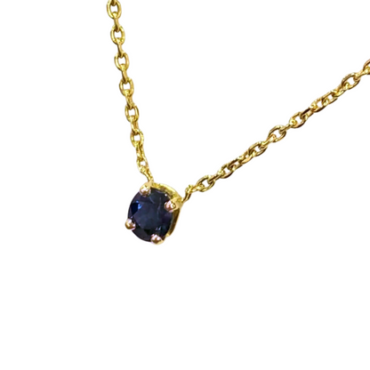 Collier Solitaire - Or Jaune 750 & Saphir