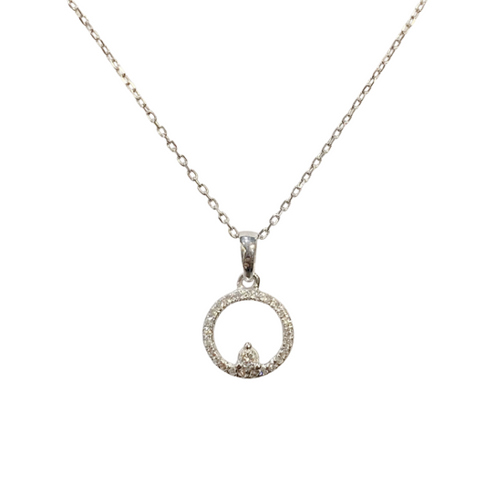 Collier Lune - Or Blanc 750 & Diamants