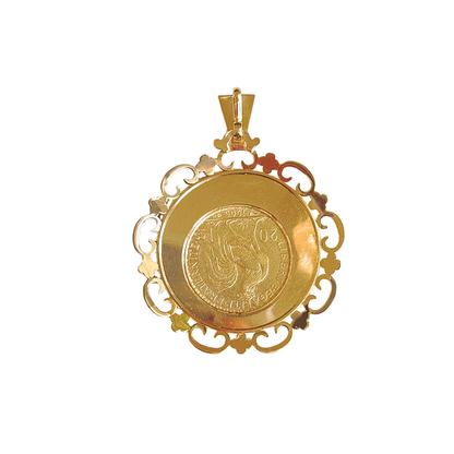 Pendentif Pièce - Or Jaune 750 & Pièce 20 Francs Marianne Coq