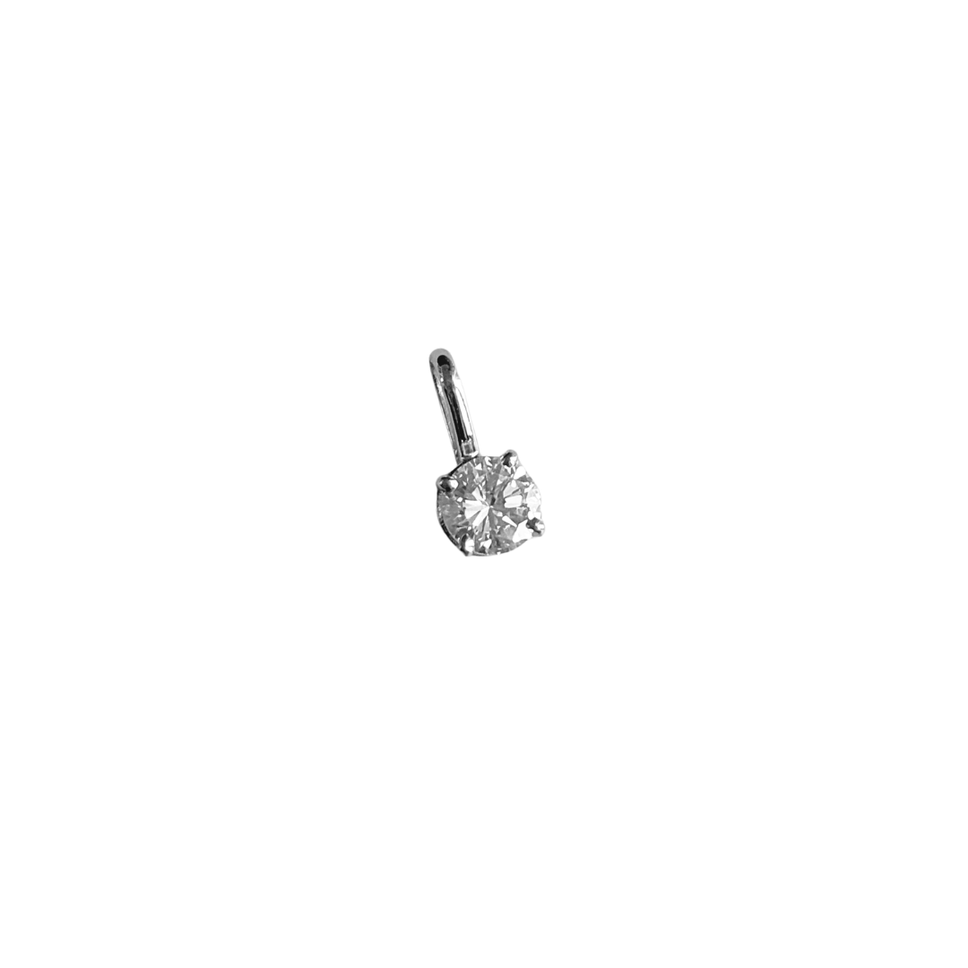 Pendentif Solitaire - Or Blanc 750 & Diamant