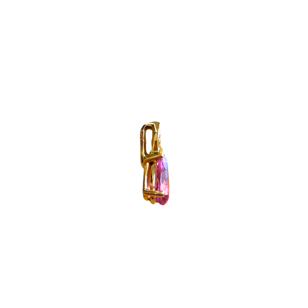 Pendentif Poire - Or Jaune Tourmaline & Diamant
