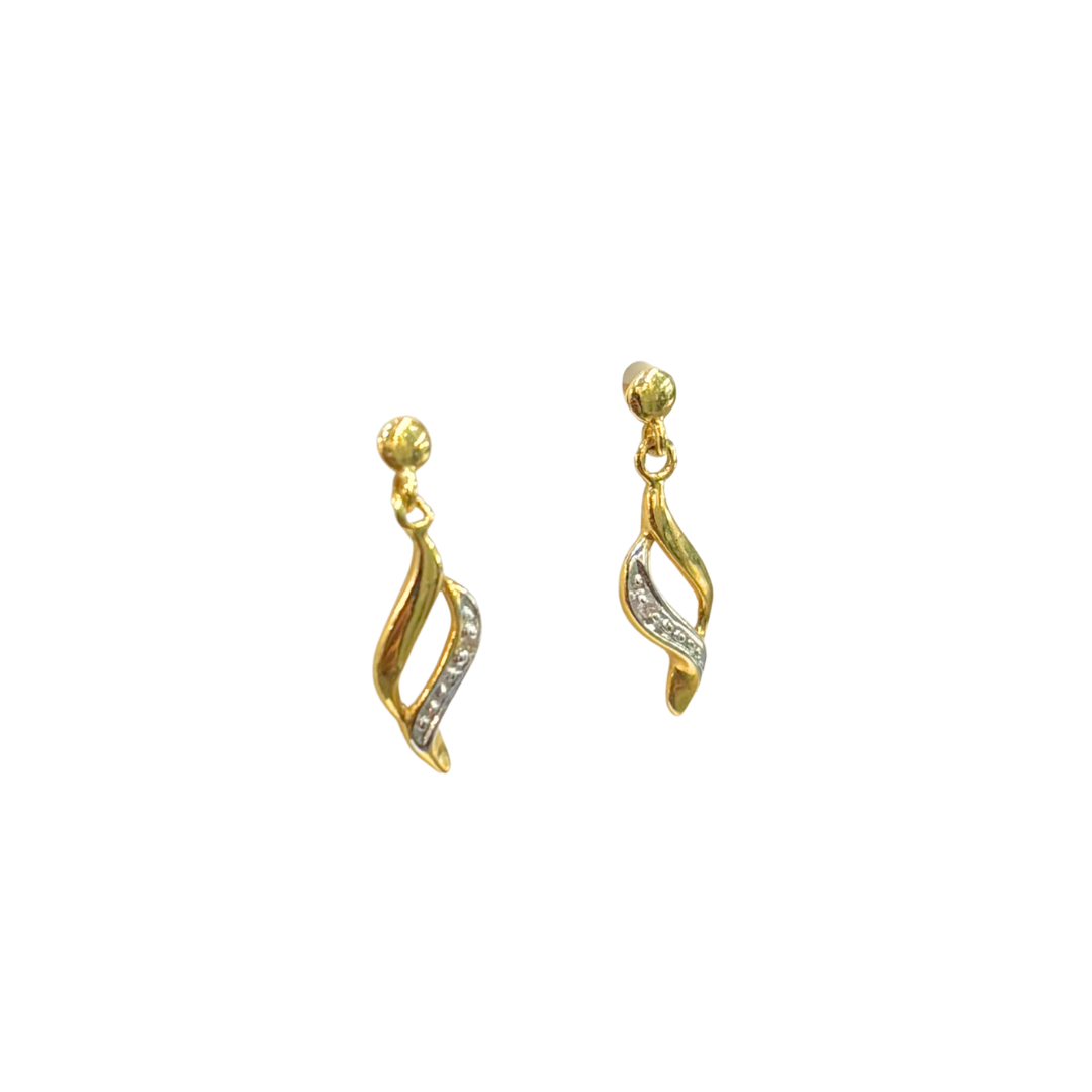 Boucles D'oreilles Ondulée - Or Jaune 750