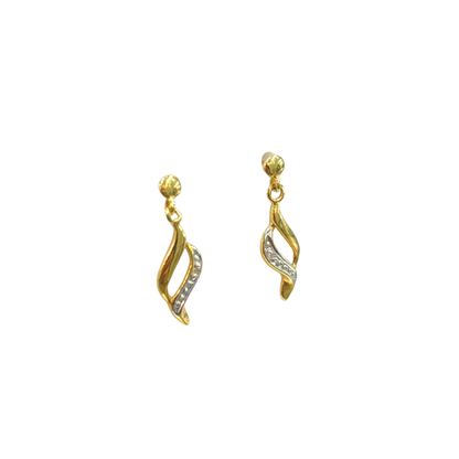 Boucles D'oreilles Ondulée - Or Jaune 750