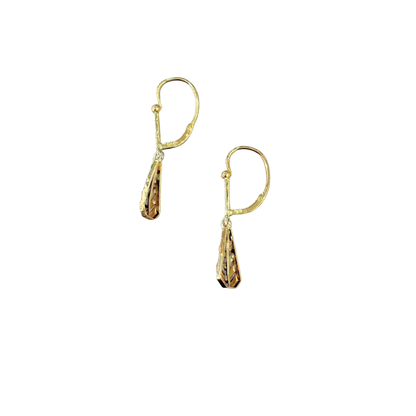 Boucles d'oreilles Vintage - Or Jaune/Blanc 750