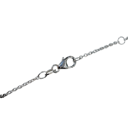 Collier - Or Blanc 750 Topaze & Diamant