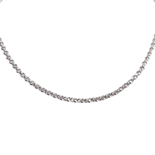 Chaîne Maille Jaseron - Or Blanc 750