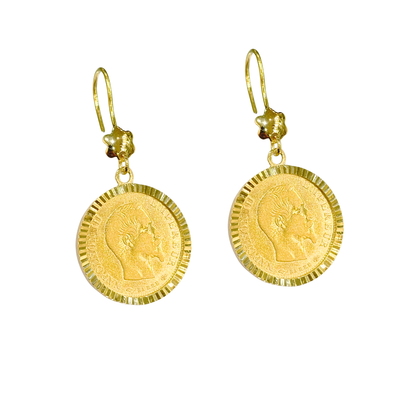 Boucles d'oreilles Pièces - Or Jaune 750 & Pièces 10 Francs Napoléon