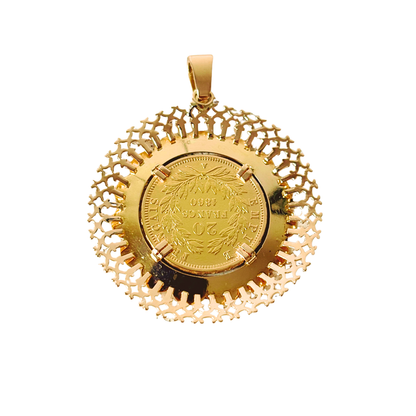 Pendentif Pièce - Or Jaune 750 & Pièce 20 Francs Napoléon