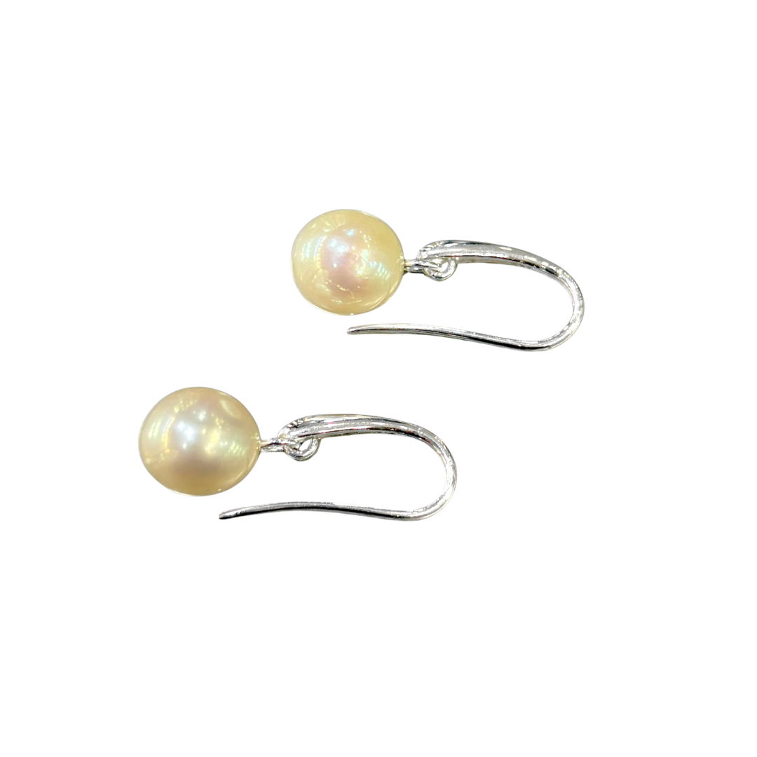 Boucles D'oreilles Pendantes - Or Blanc 750 & Perles Naturelles