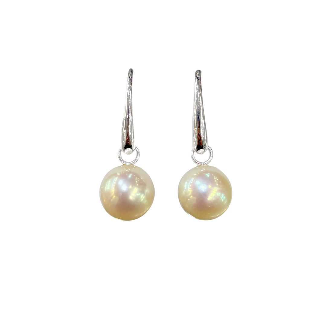 Boucles D'oreilles Pendantes - Or Blanc 750 & Perles Naturelles