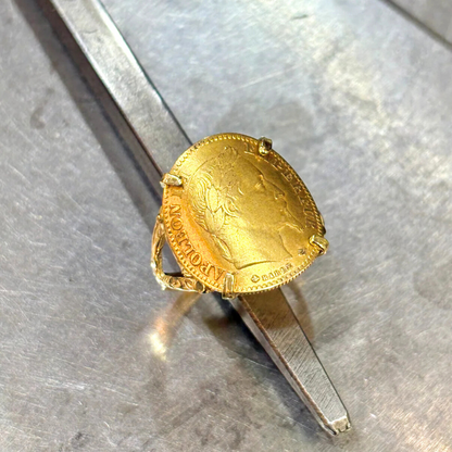 Bague Pièce - Or Jaune 750 & Pièce Or 10 Francs Napoléon
