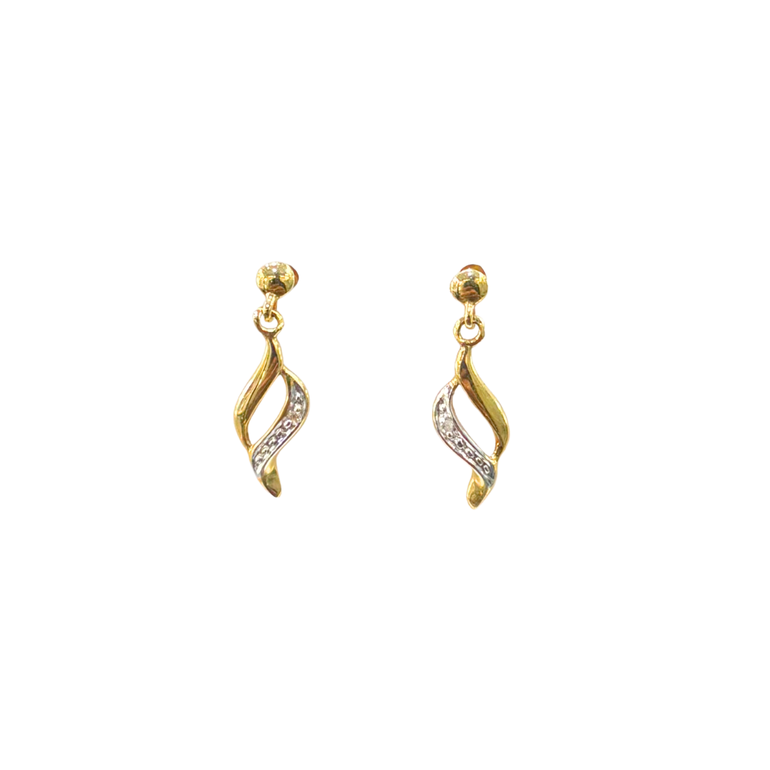 Boucles D'oreilles Ondulée - Or Jaune 750