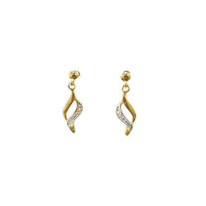 Boucles D'oreilles Ondulée - Or Jaune 750