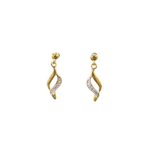 Boucles D'oreilles Ondulée - Or Jaune 750