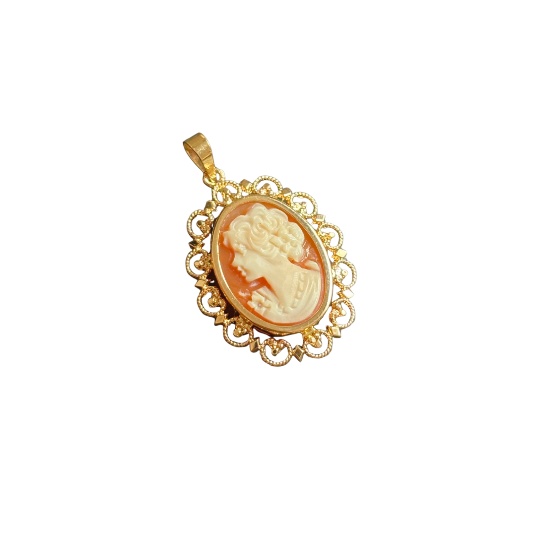 Pendentif Vintage - Or Jaune 750 & Camée