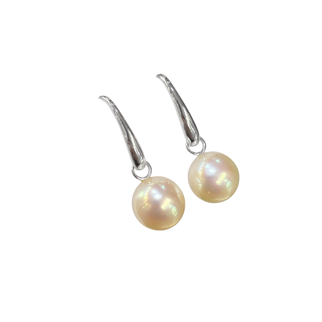 Boucles D'oreilles Pendantes - Or Blanc 750 & Perles Naturelles