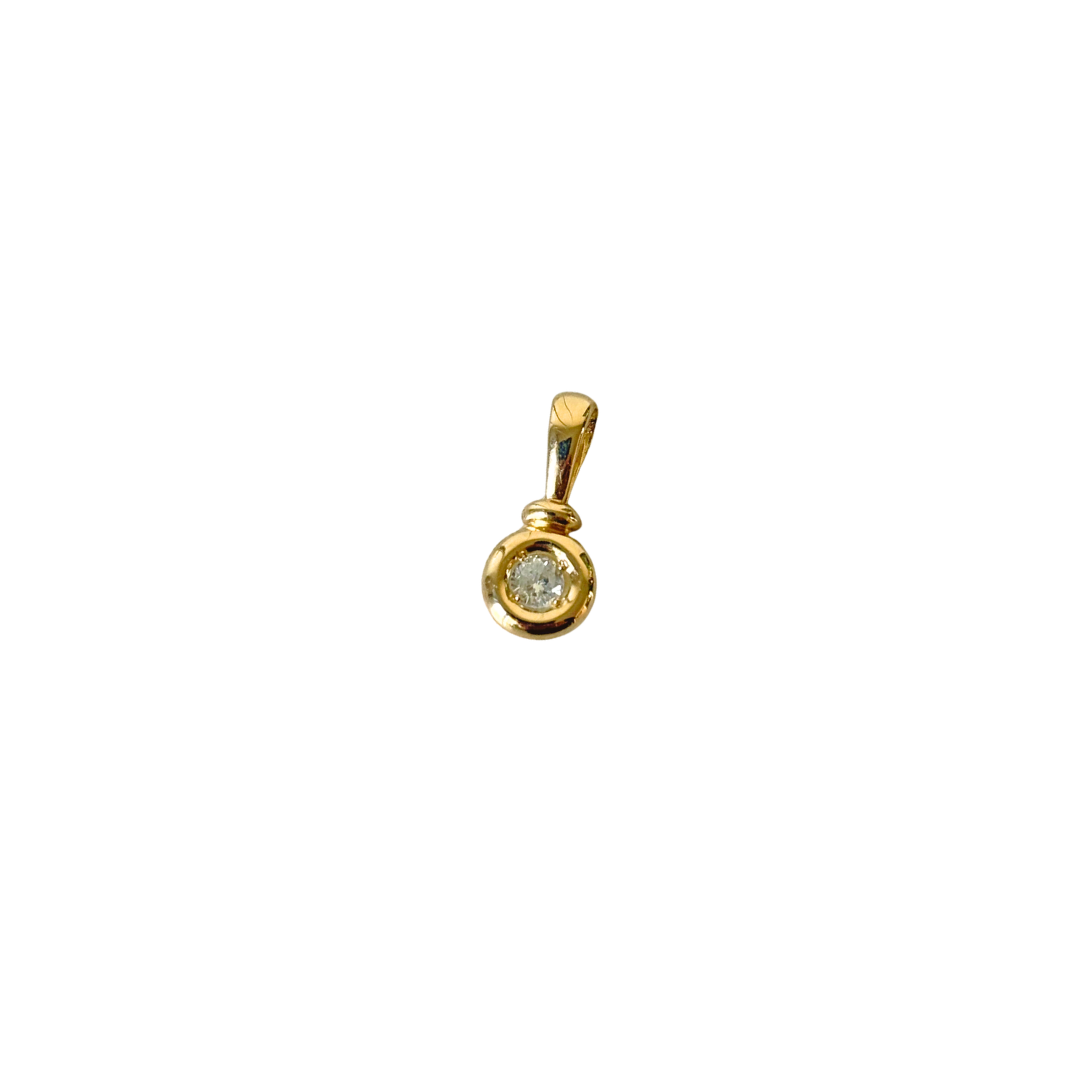 Pendentif Solitaire - Or Jaune 750 & Diamant
