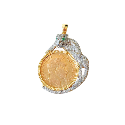Pendentif Pièce - Or Jaune 750 & Pièce 10 Francs Napoléon