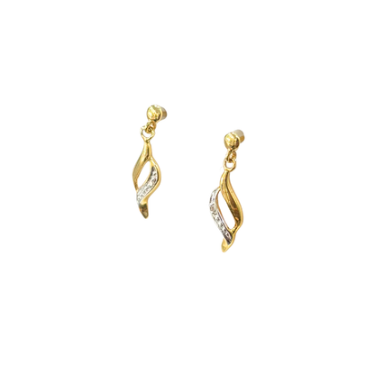 Boucles D'oreilles Ondulée - Or Jaune 750