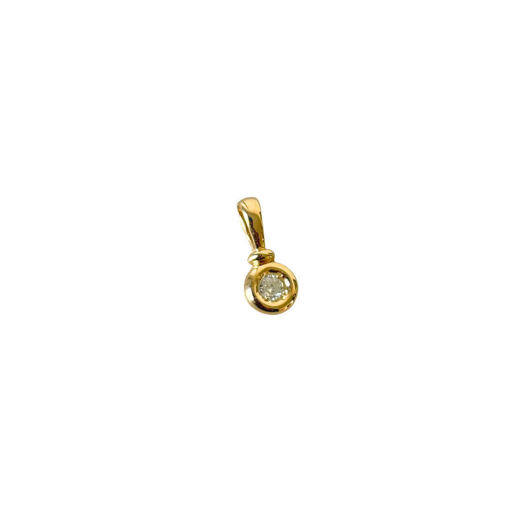 Pendentif Solitaire - Or Jaune 750 & Diamant
