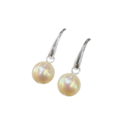 Boucles D'oreilles Pendantes - Or Blanc 750 & Perles Naturelles