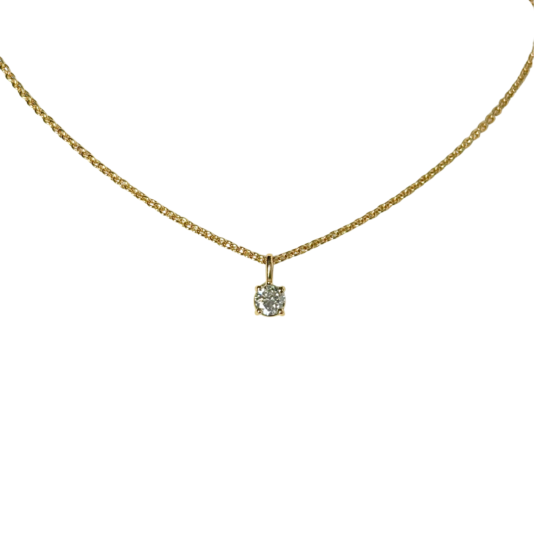 Collier Solitaire - Or Jaune 750 & Diamant