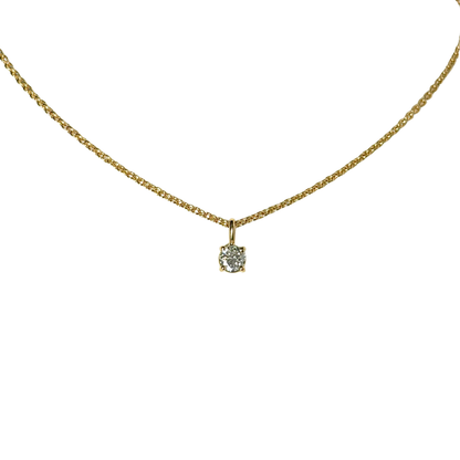 Collier Solitaire - Or Jaune 750 & Diamant
