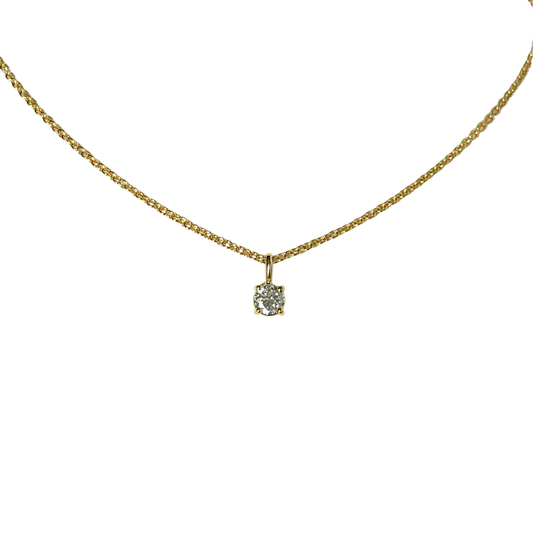 Collier Solitaire - Or Jaune 750 & Diamant