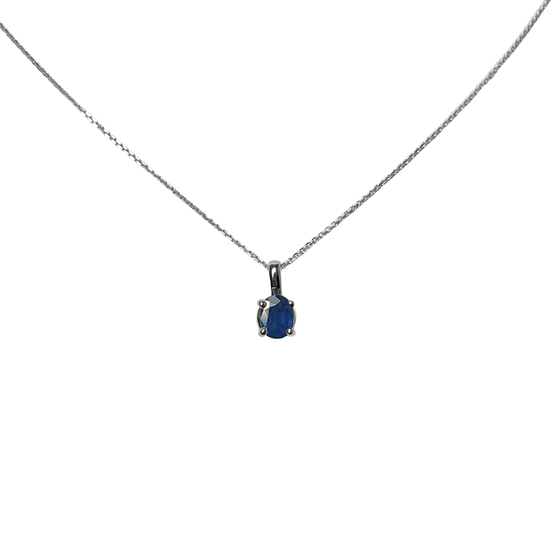Collier Saphir - Or Blanc 750