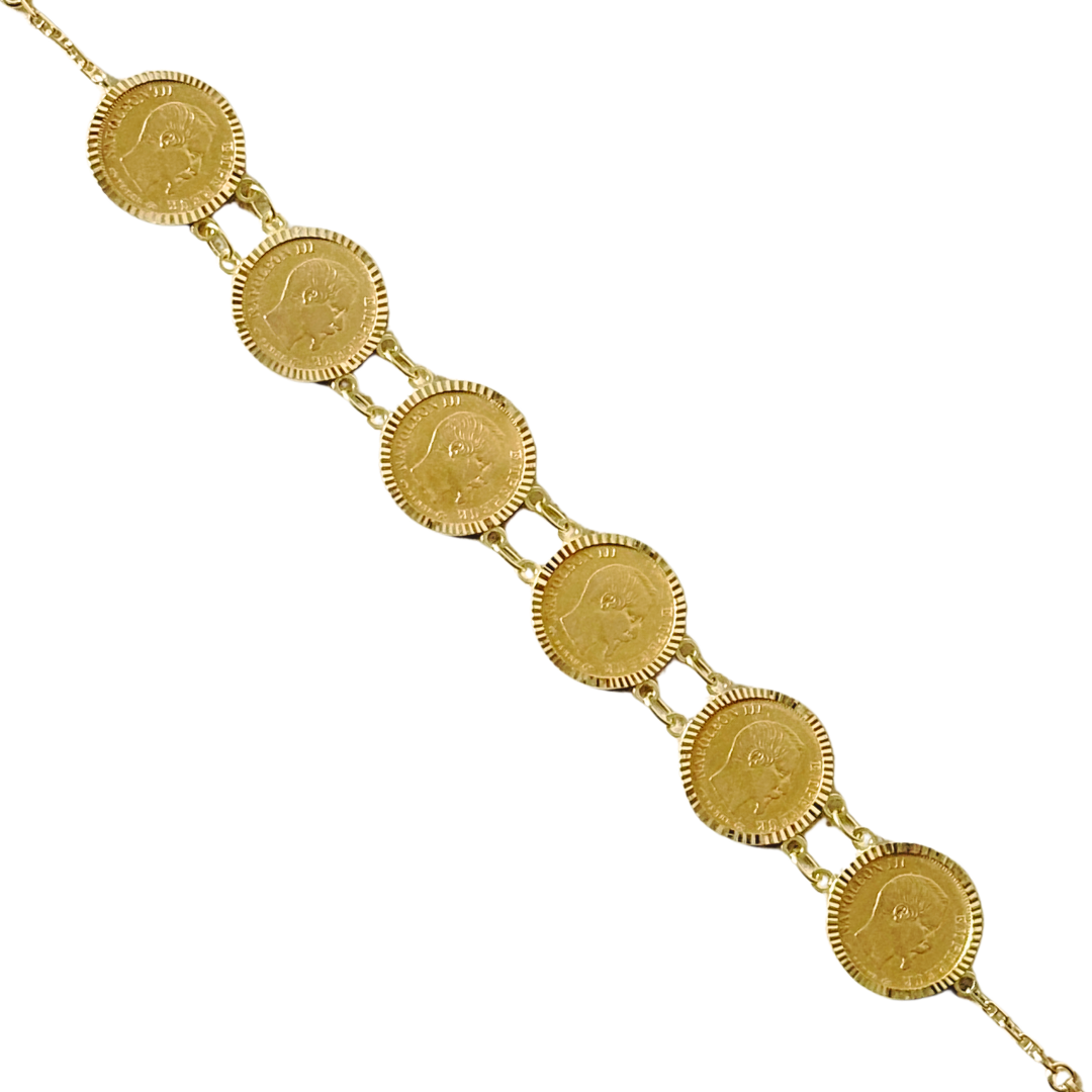 Bracelet Pièces - Or Jaune 750 & Pièces 10 Francs Napoléon
