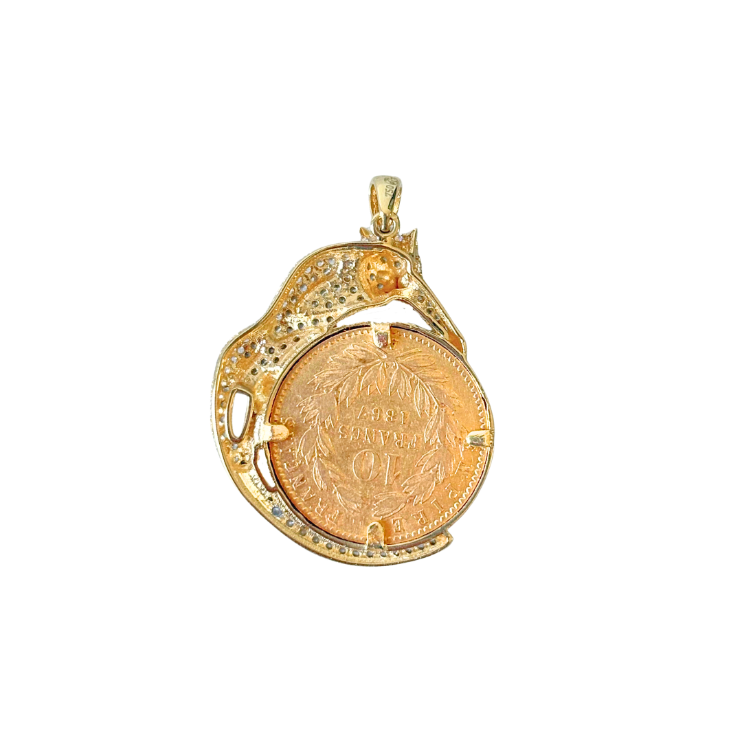 Pendentif Pièce - Or Jaune 750 & Pièce 10 Francs Napoléon