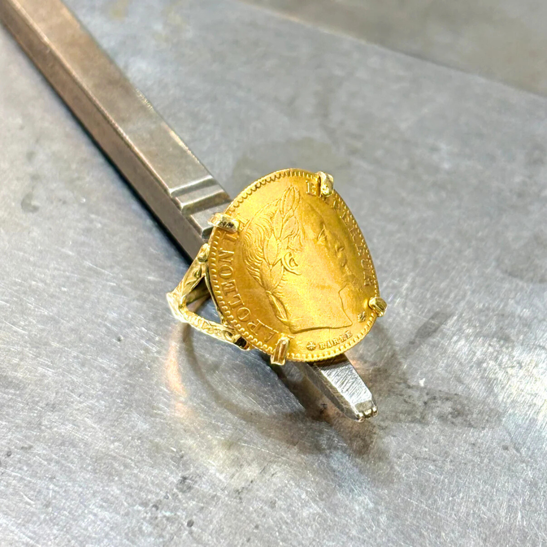 Bague Pièce - Or Jaune 750 & Pièce Or 10 Francs Napoléon