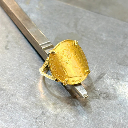 Bague Pièce - Or Jaune 750 & Pièce Or 10 Francs Napoléon