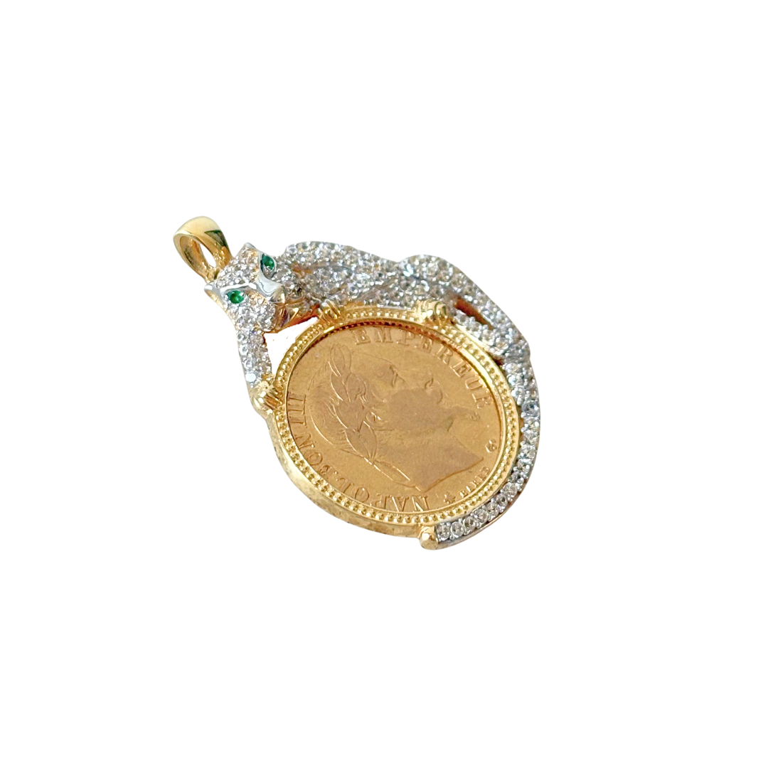 Pendentif Pièce - Or Jaune 750 & Pièce 10 Francs Napoléon